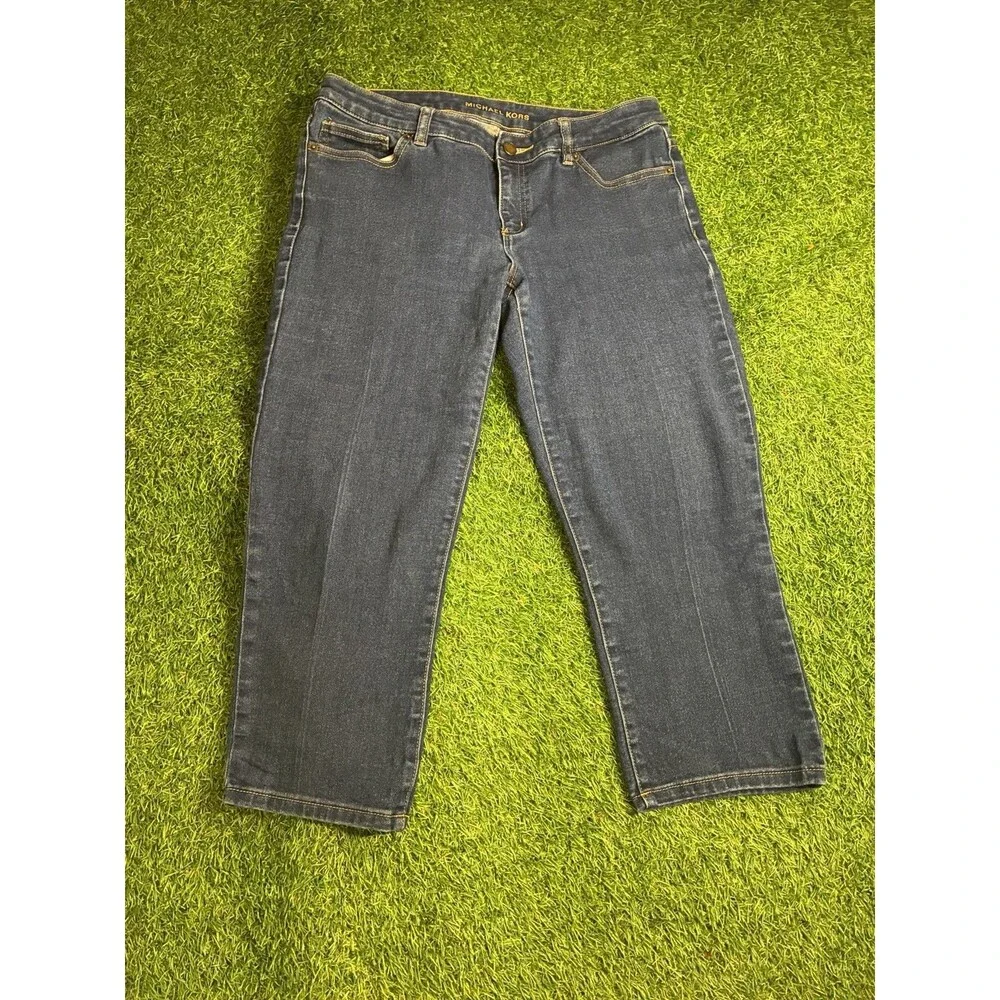 Michael Kors Skinny Crop Jeans Women’s Size 8 Dark Wash Stretch Denim Cropped